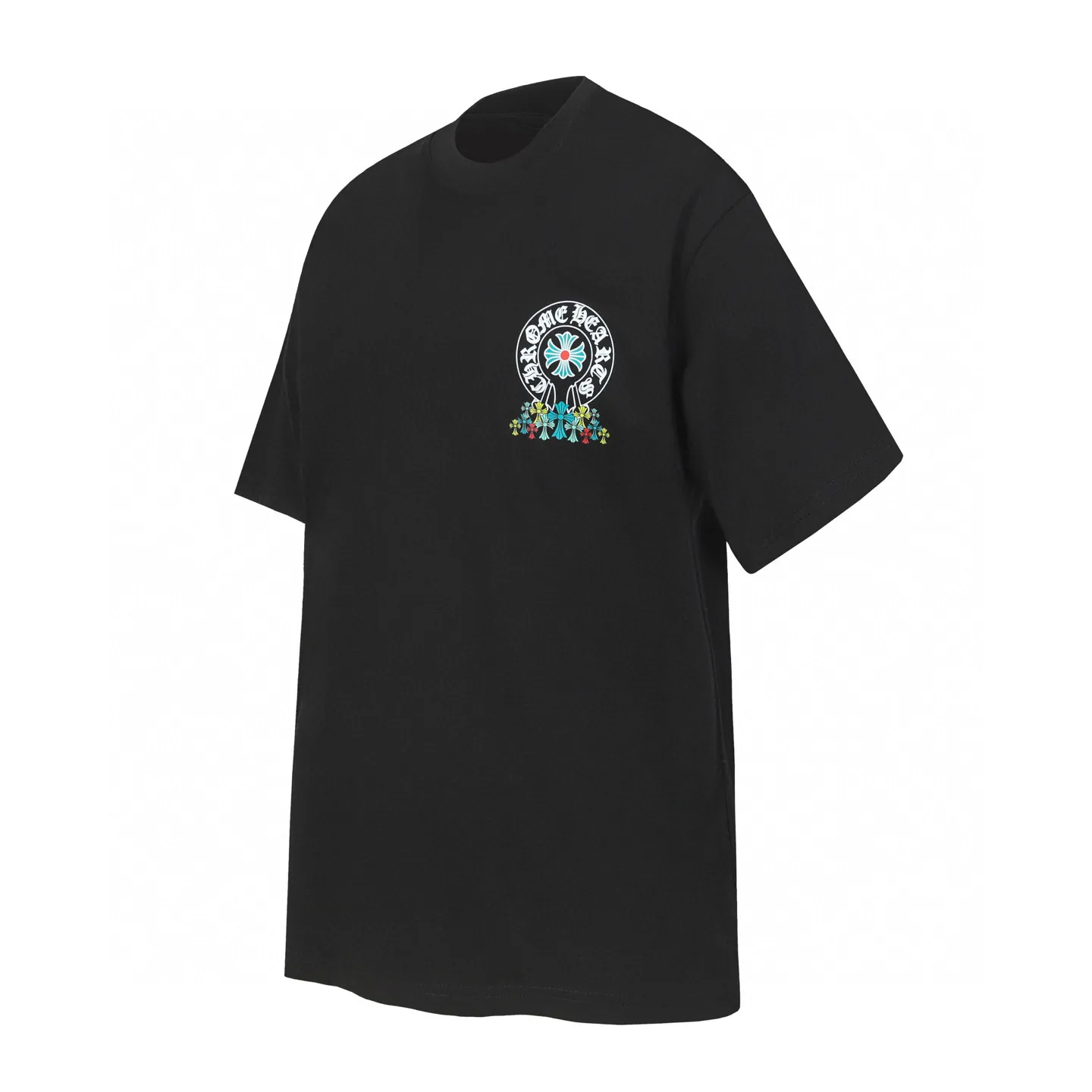 P150 Cross-border running quantity model, please do not place an order if you are pursuing quality - Chrome Hearts/Chrome Hearts colorful horseshoe printed short-sleeved T-shirt - High weight, high density and high quality. The wool is soft, delicate and skin-friendly. It feels soft and silky. It has excellent warmth and skin-friendly properties. - Custom-woven and custom-dyed, no color difference, regardless of fabric or workmanship details. Comparing with the ordinary version on the market -Colour: black white -Size: S M L XL